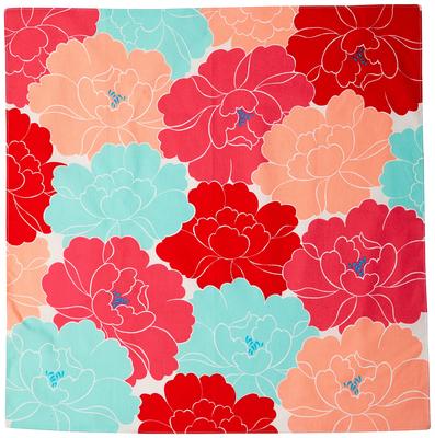 Musubi Furoshiki Himemusubi by Adeline Organic Cotton 50, Klam, Peony, Red, 50cm,
