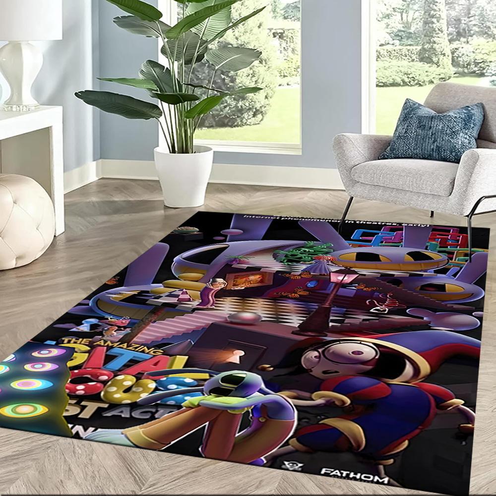 Digital Circus Floor Mat Suitable for Study Room Outdoor Dining Room Hallway Anti-slip Rug Office Home Decor