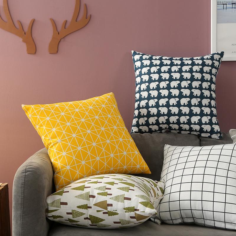 Car Waist Simple Style Special Offer Pillowcase Inserts Four Seasons Double-Sided Cushion Living Room Sofa Office 45*45