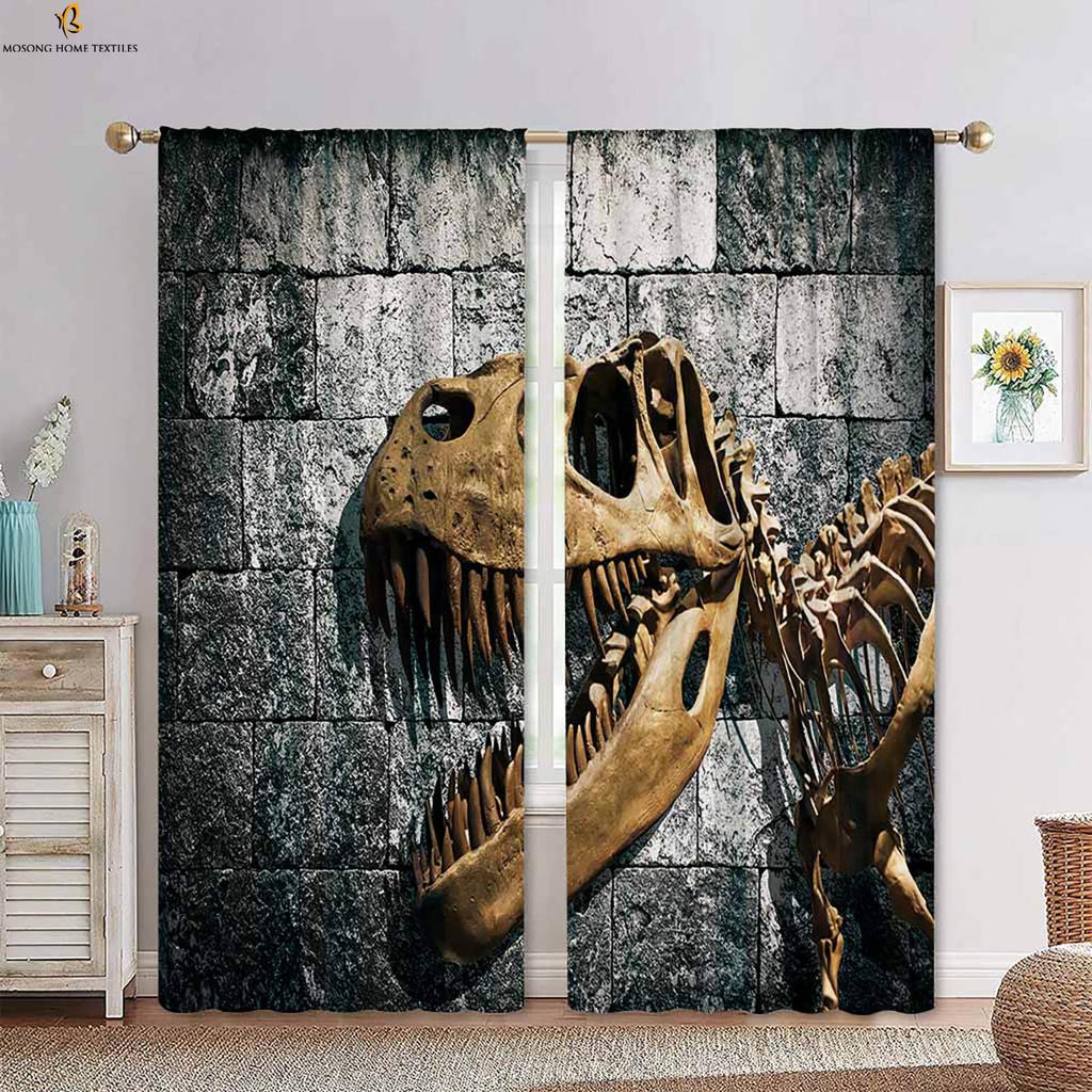 Window Curtains Animal Dinosaur Stereo Printing Bedroom Living Room Kitchen Children Decorative Made Of Polyester Great Decor