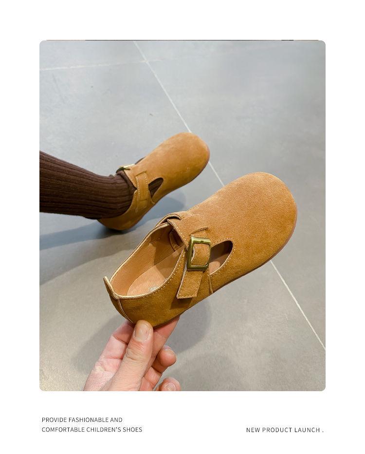 2025 Autumn Kids' Leather Shoes: Retro Korean Style, Soft Sole, Non-slip for Boys & Girls