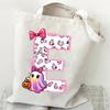 Halloween personalized print student canvas bag tutoring bag 26 letters fashion shoulder bag women large capacity