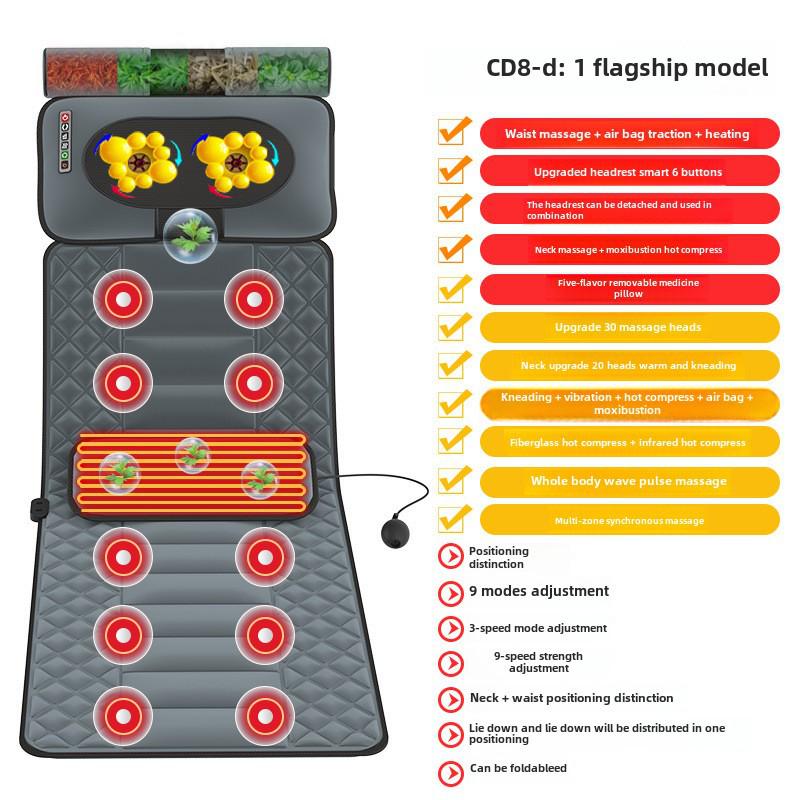 Multifunctional Full-Body Massage Mattress with Airbag Vibration & Heating