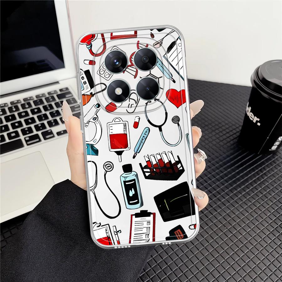Cool Nurse Medicine Soft Phone Cover Case for Xiaomi Redmi Note 14 Pro Plus 12S A4 10S 12 9 10 11 14C 13C 11S Note 13