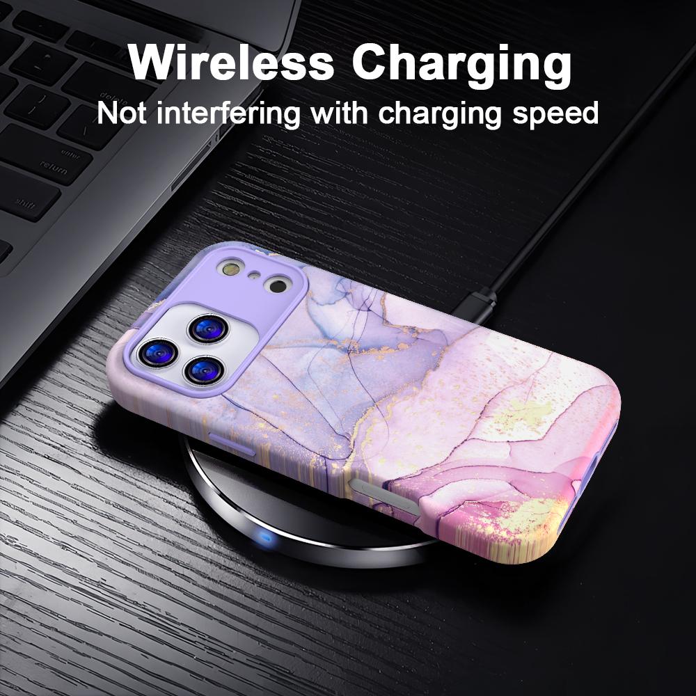 For iPhone 17 Pro Max Case Water Transfer Printing PC+TPU Phone Cover