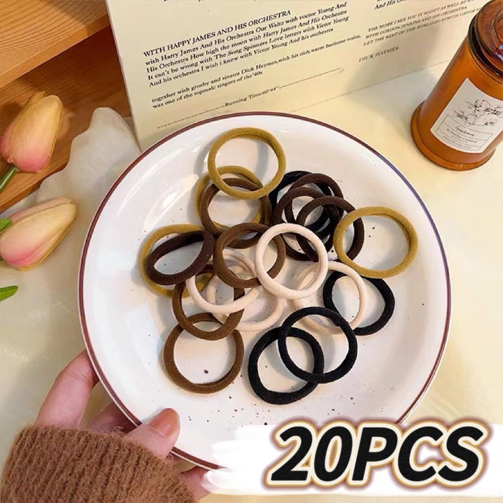 

20/50 шт. Простые резинки для волос для женщин, девочек, повязка на голову, высокоэластичная резинка, резинки для волос, держатель для хвостика, скранчи, аксессуары