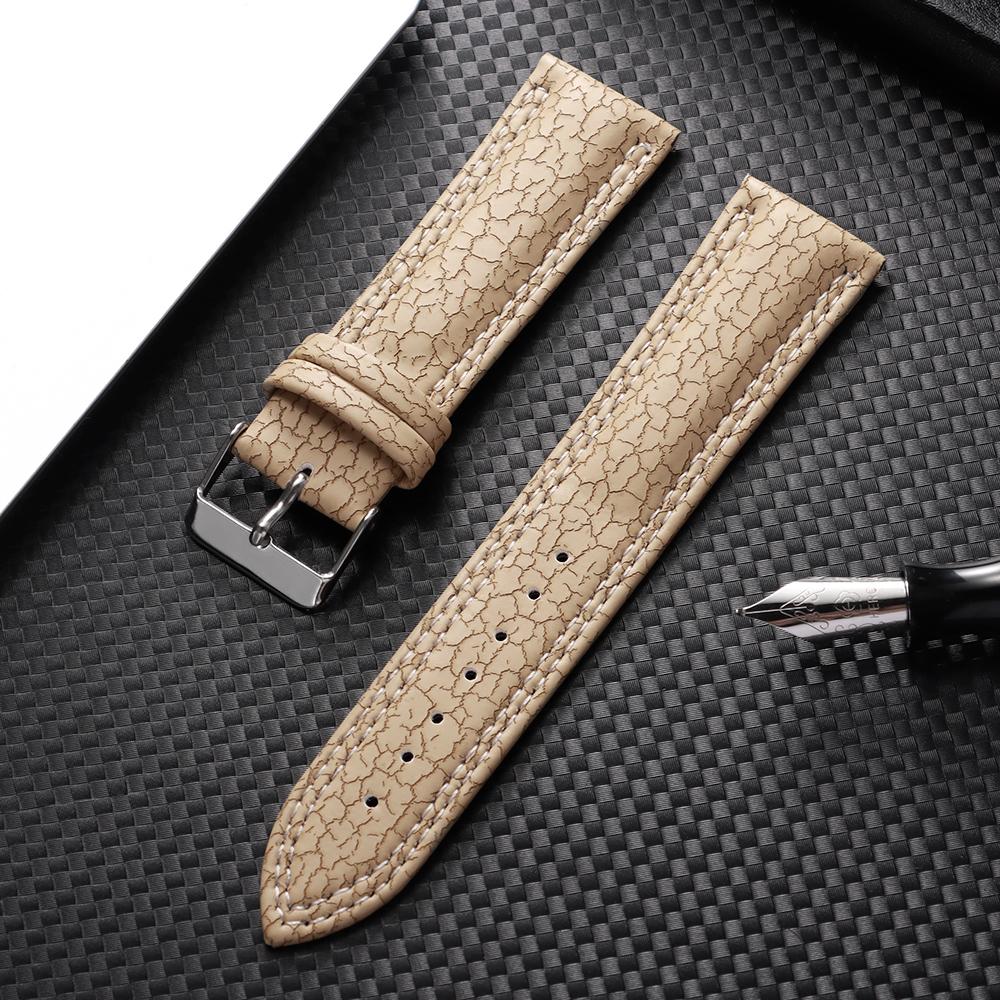 18 20 22mm Crack Pattern Soft Retro watchband Universal Replacement Watch Strap Watchband for Men Women Watch Band Accessories