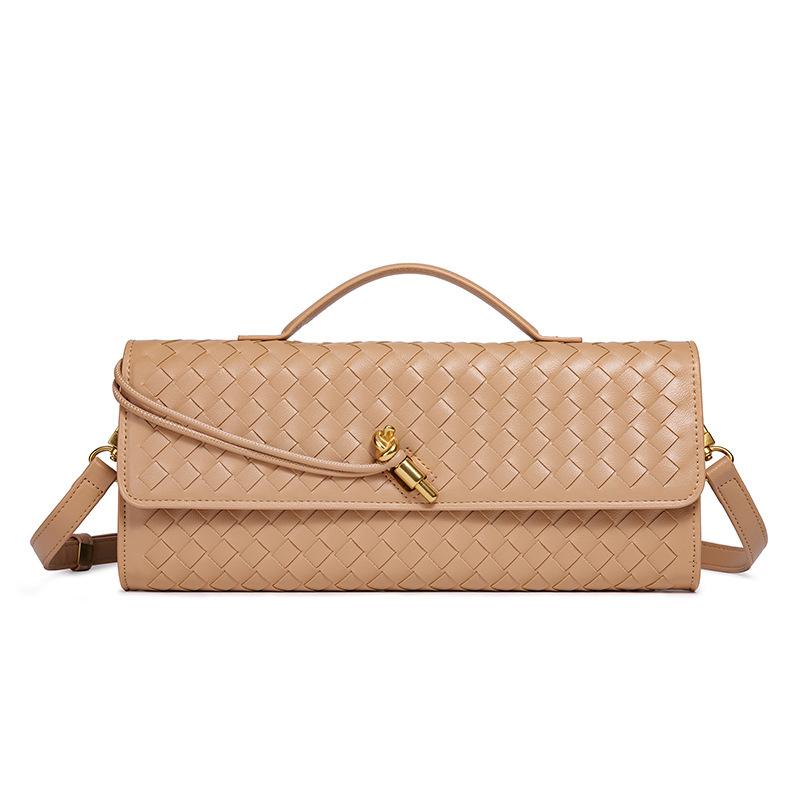 Specialized In Niche Woven One-Shoulder Baguette Bags, Fashionable Portable And Horizontal Clutch Bags, Versatile Women'S Oblique Span Bags