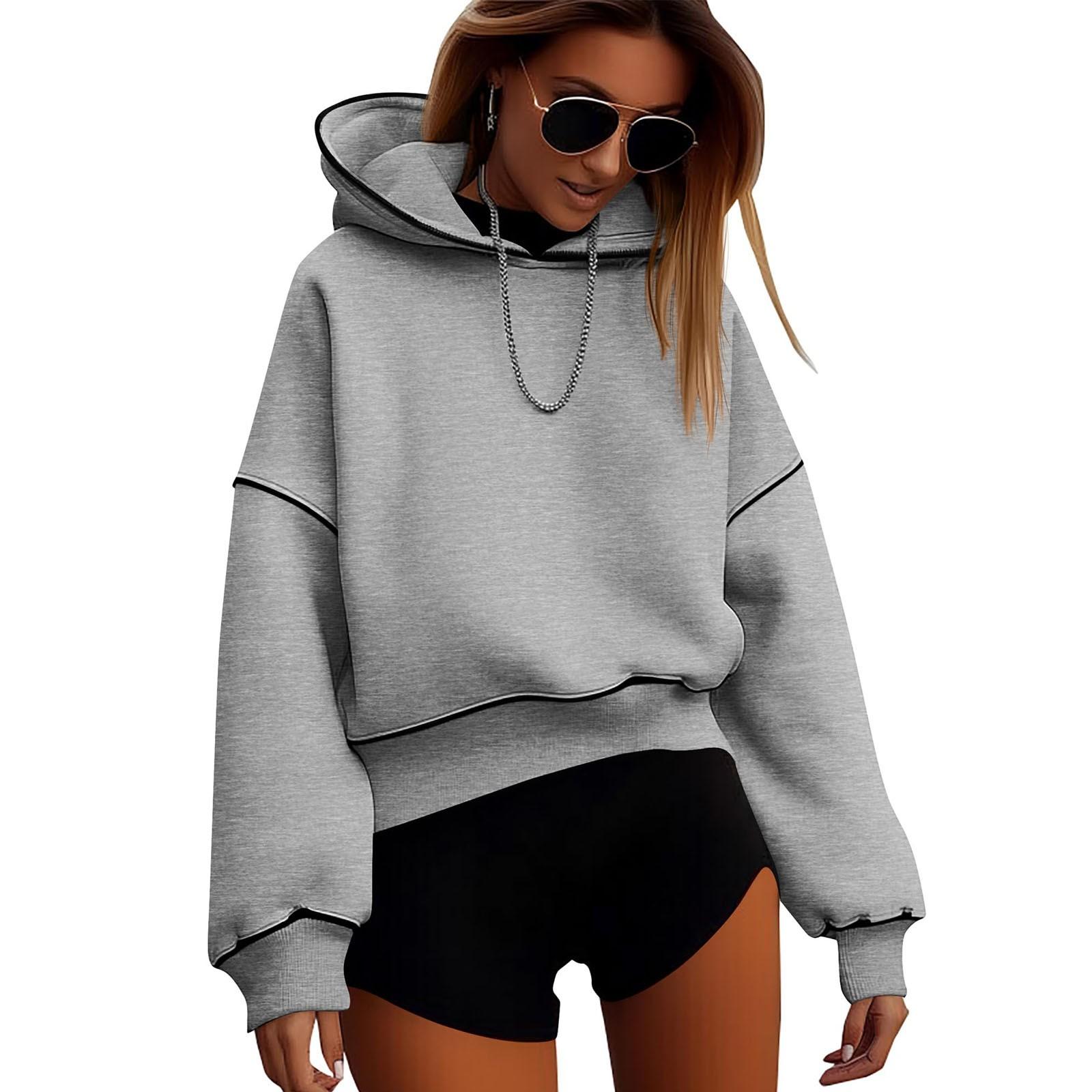 

Модные женские толстовки, пуловеры с длинным рукавом, толстовки, топы, осенняя одежда S