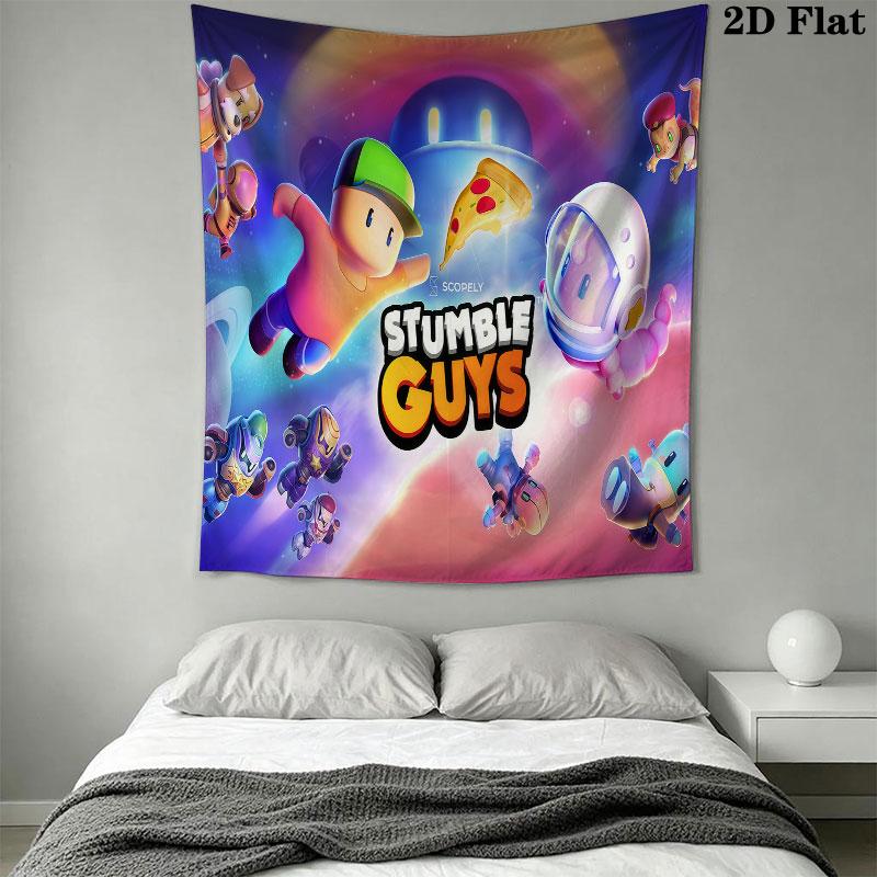 Stumble Guys Frenzy Wall Hanging Printed Fabric Blanket Decorative Tapestries for Bedroom Living Room Home Decor