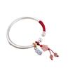 Zuyin 9999 Ancient Method Pure Silver New Product Strawberry Crystal Pumpkin Woven Bracelet Plum Blossom Open Pure Silver Bracelet for Girlfriend
