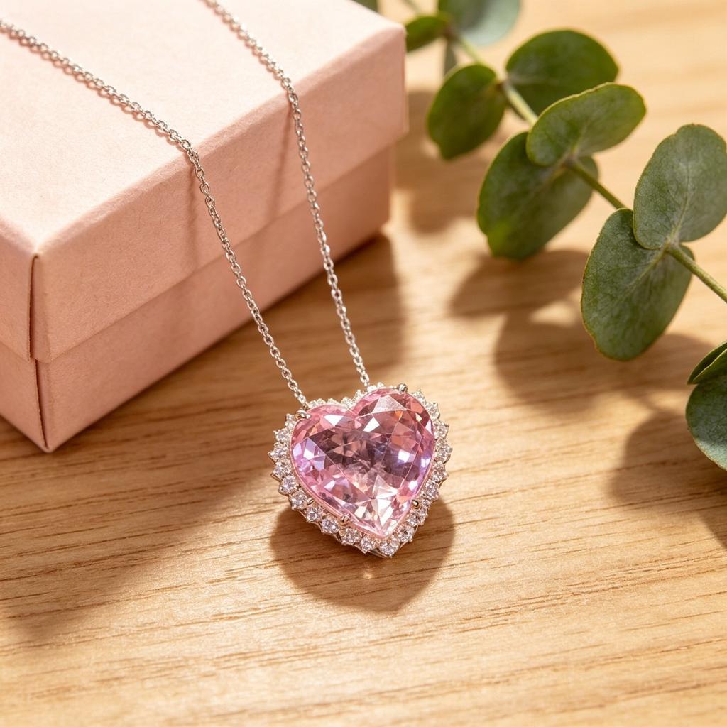 Light Luxury Heart-shaped Zircon Inlaid Pendant Necklace, Suitable for Daily Wear, Valentine's Day Gifts, Birthday Gifts
