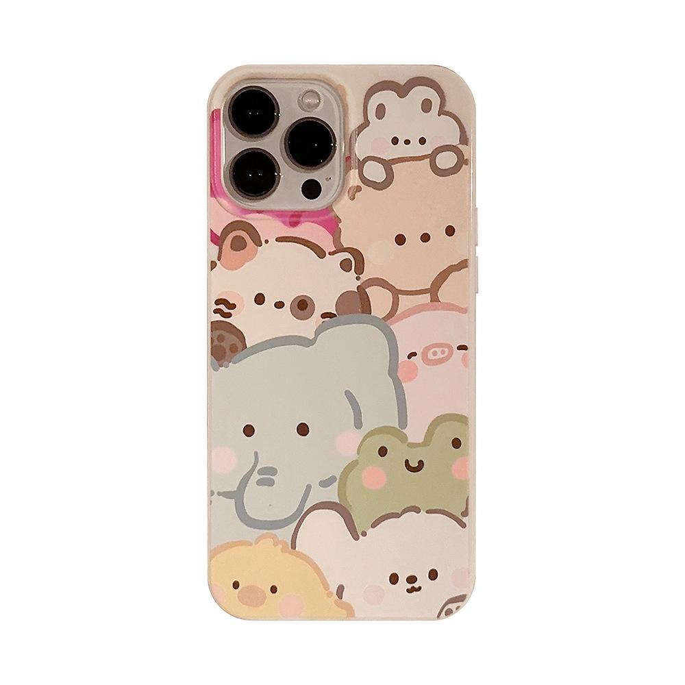 Cute Pet Watercolor Painting IPhone 16 IPhone Case 14promax Suitable for 15 Children's Fun Cartoon 11 Protective Case 14