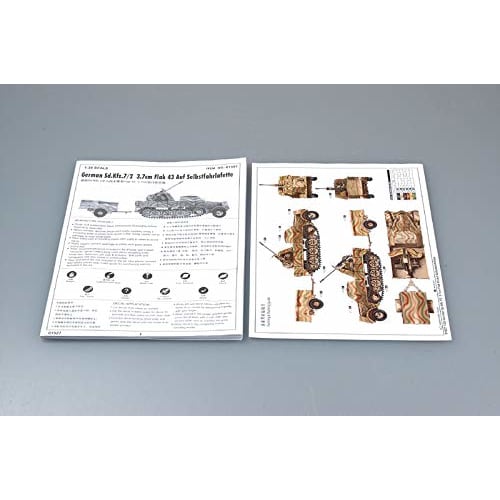 Trumpeter 1/35 scale German 8t Half-Truck with Flak 43/37mm Anti-Aircraft Gun and Trailer Plastic Model