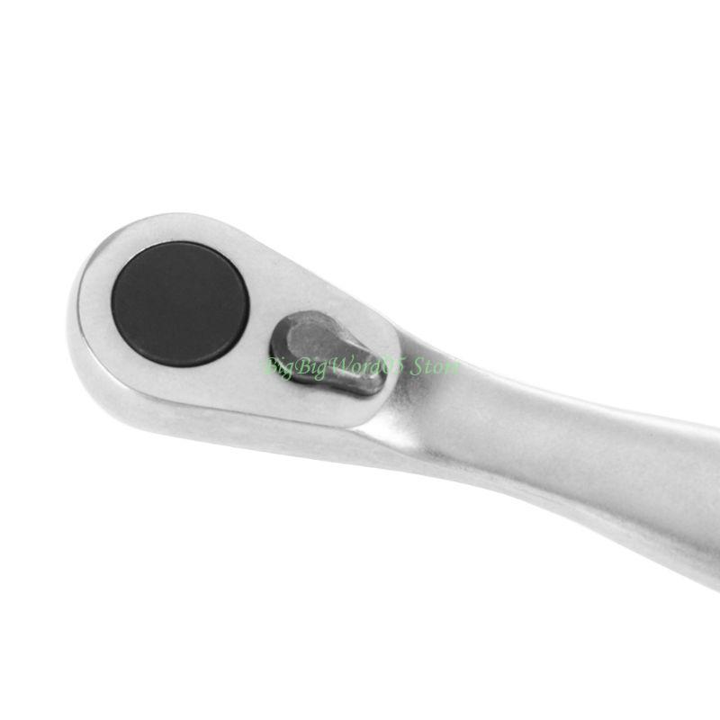 

24TE 1/4 Ratchet Socket Wrench Screwdriver Torque 72 Teeth Auto Quick Release срібний