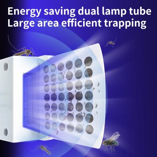 Mosquito Lamp Fruit Fly Trap with Sticky Pads Residue-free Plug-Play Highly Effective UV Blueish-Purple Light EU Plug Fly Trap