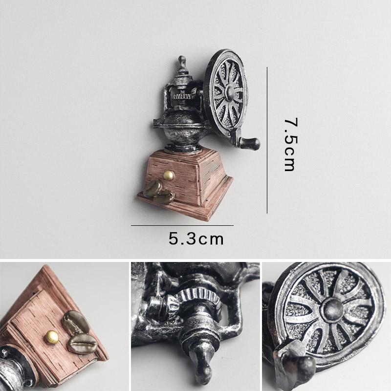 Nordic Ins Home Decoration 3D Food Macarone Coffee Refrigerator Paste Magnetic Coffee Cake Kettle Fridge Magnet Collection Gifts