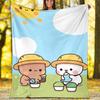 1pc Yier BuBu Bear3 Theme Blanket - Digital Print, Polyester, Cozy for All Seasons, Perfect for Outdoor, Camping, and Travel