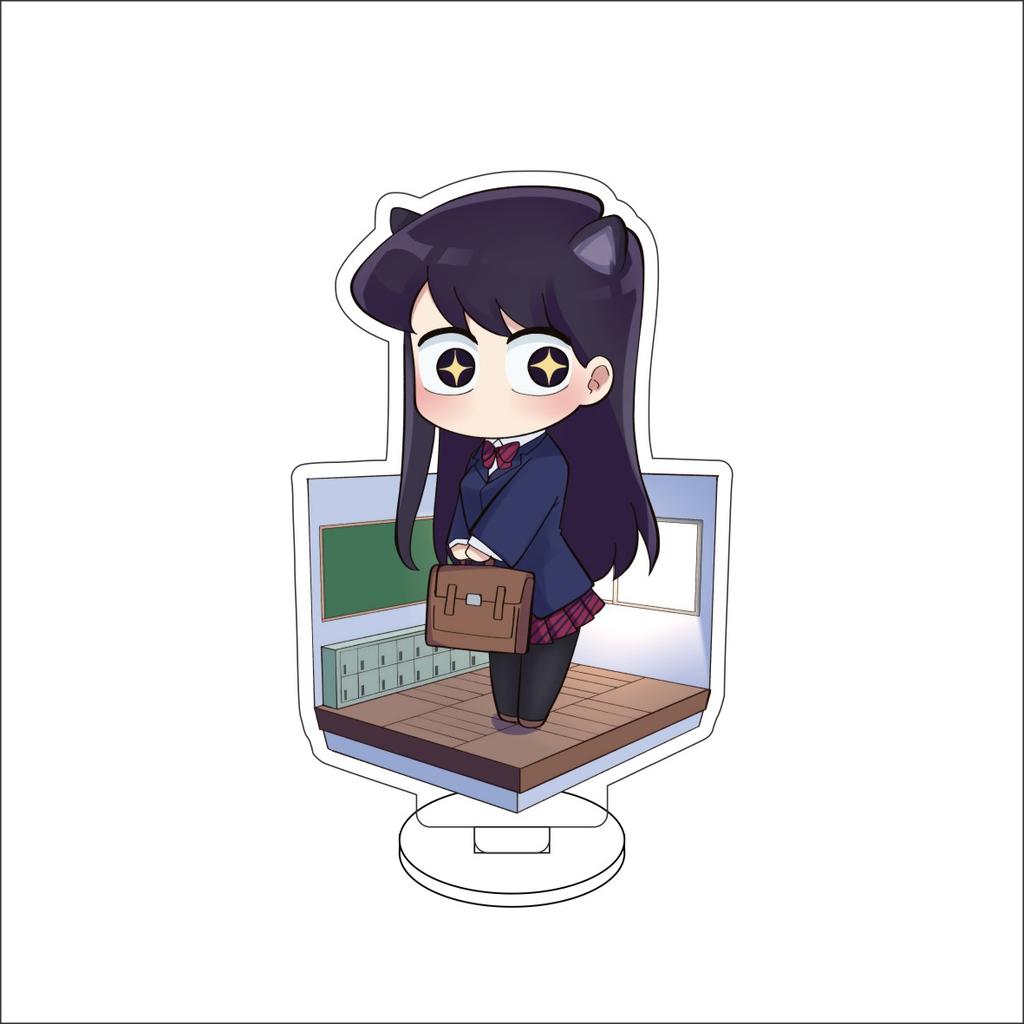 10CM Anime Komi Can't Communicate Figure Stand Model Komi Shōko/Tadano Hitohito/OsanaNajimi Cute Desk Decor Standing Sign Gifts