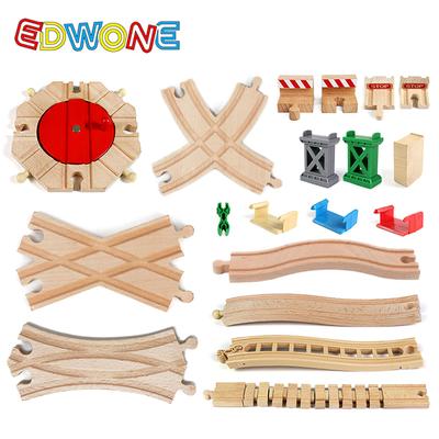 Ahşap Tren Yolu Ray Aksesuarları Çok Şekilli Kavşak Çatallı Ray Genişletme Rayı Marka Ahşap Raylara Uygun Oyuncaklar