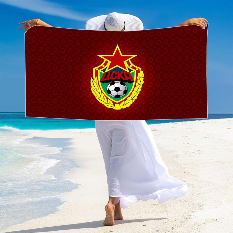 PFC CSKA Moscow Logo Print Beach Towel, Large Soft Quick Dry Towel for Beach Camping Swimming