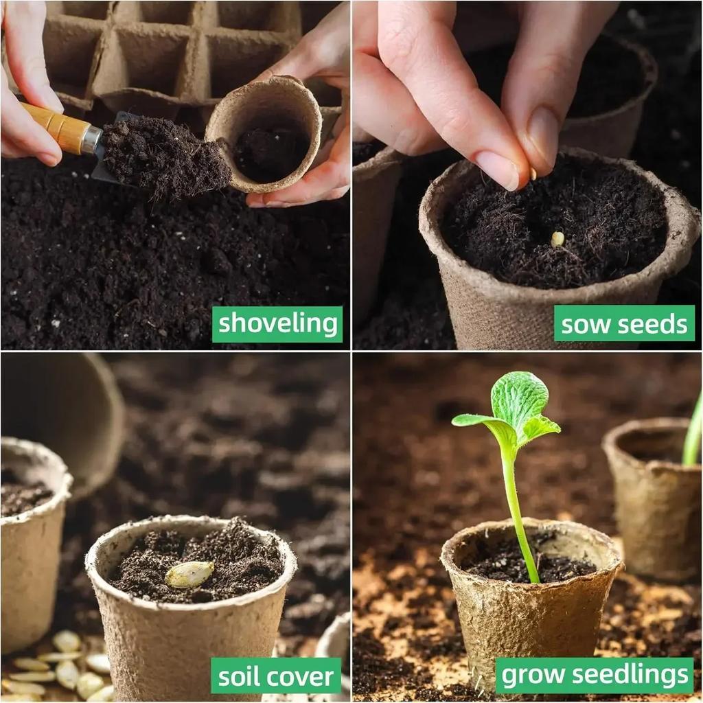 Degradable Plant Nursery Pots Vegetable Seedling Plant Pot for Greenhouse Planting Garden Flower Plant Container Cups