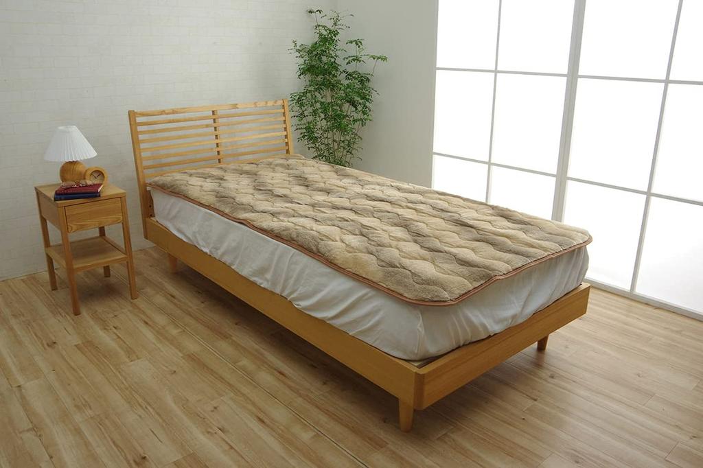 IKEHIKO Peria Bedding Pad, Approx. 140 x 200 cm, Double, Brown, Heat Retention, Smooth, Volume, #1595919