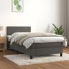 Maison Exclusive - Sommier à lattes de lit et matelas Gris foncé 90x190 cm Velours