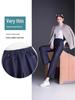 2025 Autumn/Winter High-Waisted Plus Size Straight-Leg Women's Pants - Elastic Waist, Comfortable, Casual, Draping Fashion Trend.