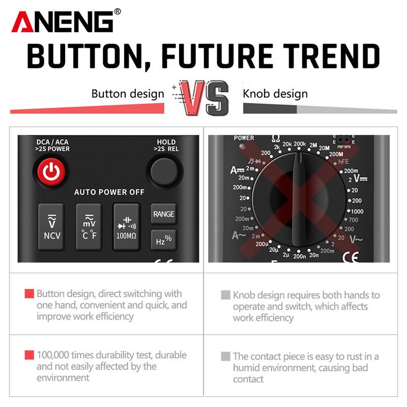 Smart Multimeter Tester ANENG Q1 Digital Display High Precision Professional True RMS 9999 Counts Auto Range Electrician Tools