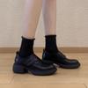 Leather version~ thick-soled non-slip small leather shoes women's British style high-end black single shoes classic round head loafers