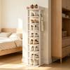 Shoe rack with 9 levels, storage for up to 9 pairs of shoes with top shelf and 2 hooks