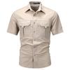 Sommer Herren Kurzarmhemd Atmungsaktiv Taktisches Arbeitshemd Tops Outdoor Casual Schnelltrocknend Multi-Pocket Camping Cargo Shirts