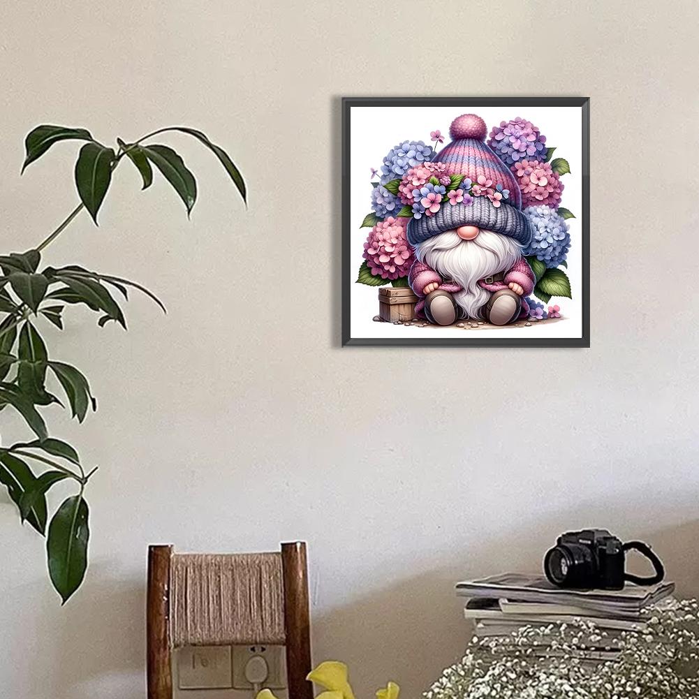 5D DIY Full Round Drill Diamond Painting Lavender Gnome Kit Home Decor30x30cm