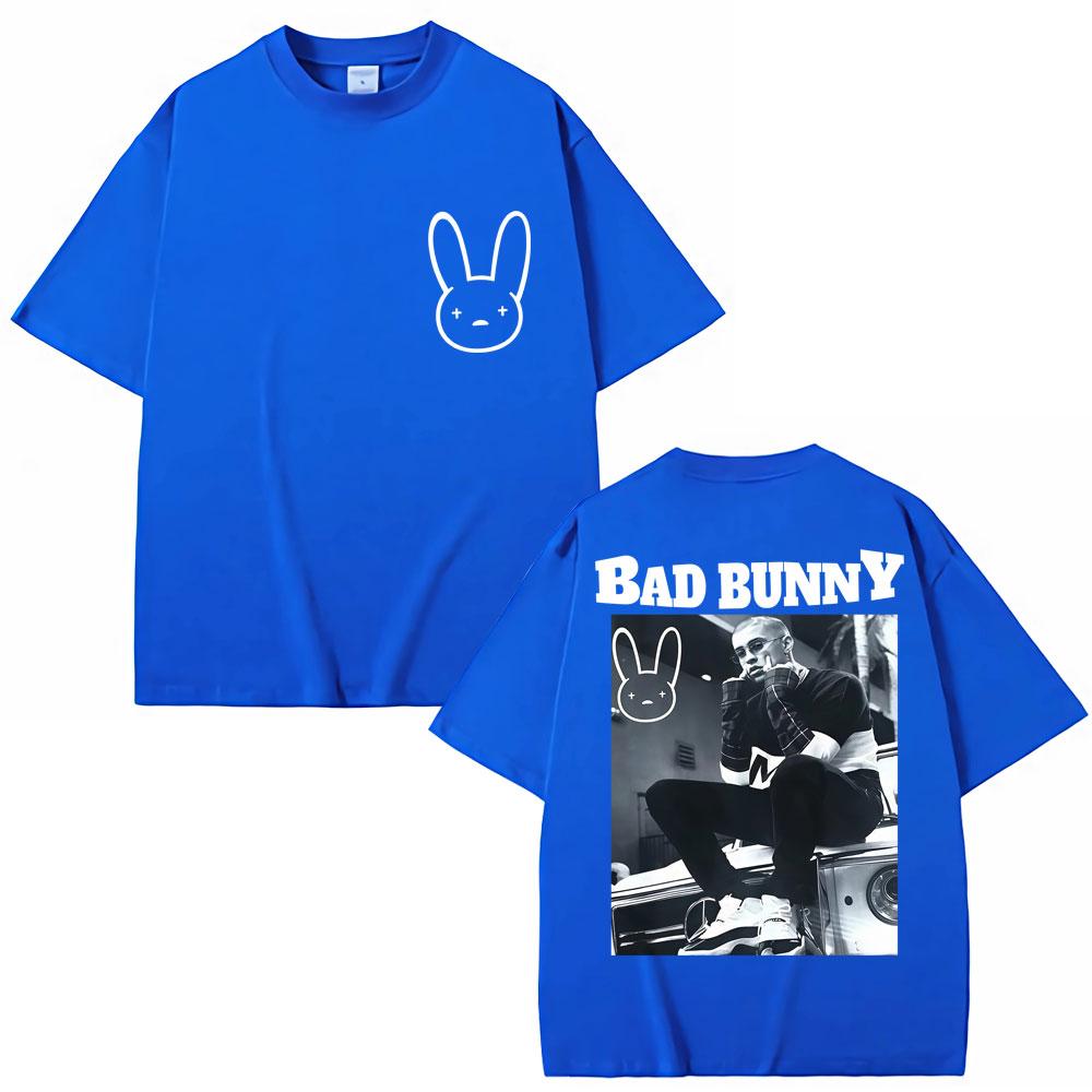 Rapper BAD BUNNY Vintage T Shirt Men Women Hip Hop Fashion High Quality T-shirts Oversized Cotton T Shirts Streetwear Gifts