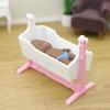 1/12 Dollhouse Miniature Cardle Baby Bed Cabinet Model Toys Crib For Dolls House Furniture Decor Accessories