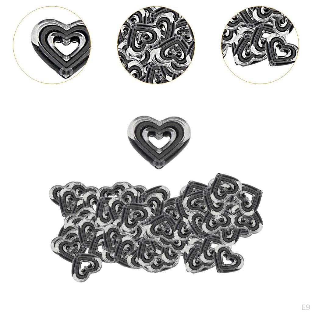 80 Acrylic Heart Beads for Craft Projects, Loose Spacer Jewelry