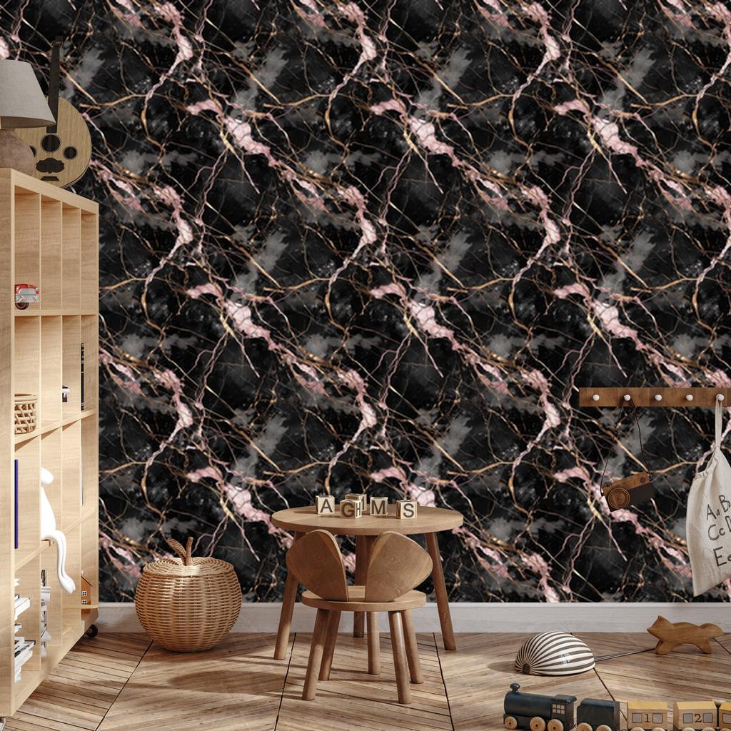 Marble Wallpaper Brown, Black and Graphite for Living Room and Bedroom 50x1000