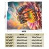 Soft Cozy Throw Blanket Travel Car Bee and Flowers Blanket Flannel Bedspread For Bedroom Print Sofa Bed Cover