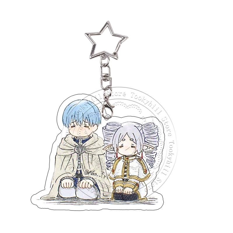 Chibi Sousou No Frieren Acryl Schlüsselanhänger Fern Stark Exquisite Schultaschen Dekoration Anime Cartoon Zubehör Anhänger Schlüsselanhänger Geschenk