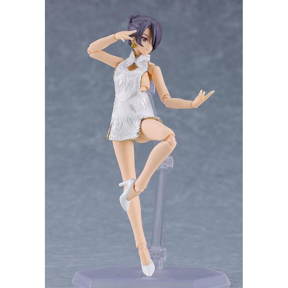 figma female body [Mika] with miniskirt China dress [white] non-scale plastic painted movable figure