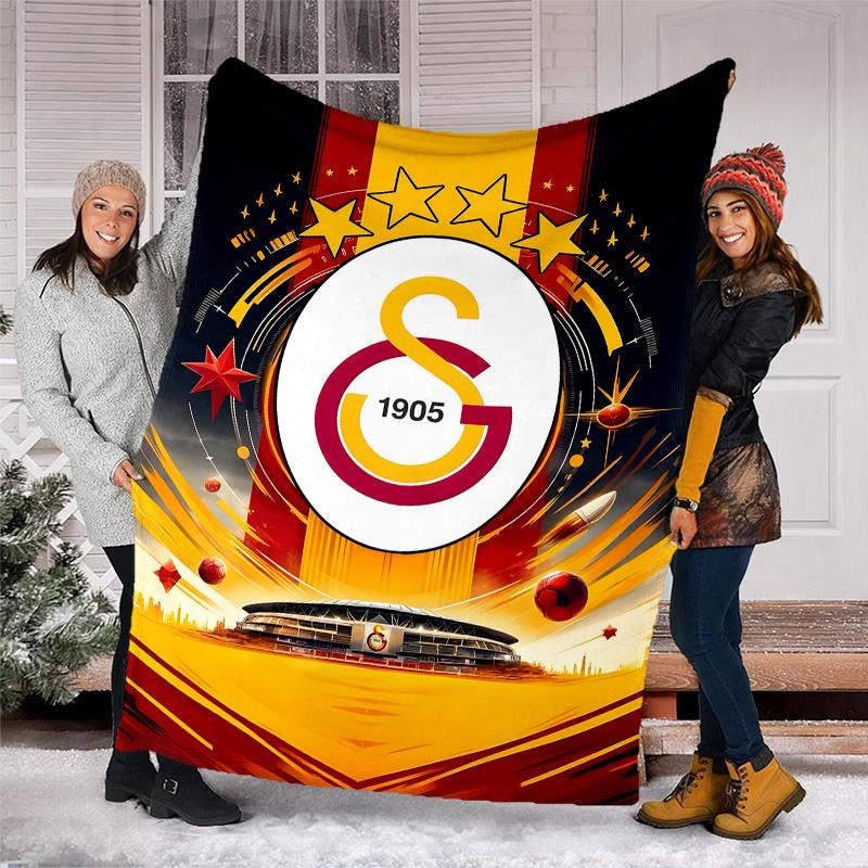 1pc Football Team (28) Theme Blanket - Digital Print, Polyester, Cozy for All Seasons, Perfect for Outdoor, Camping, and Travel
