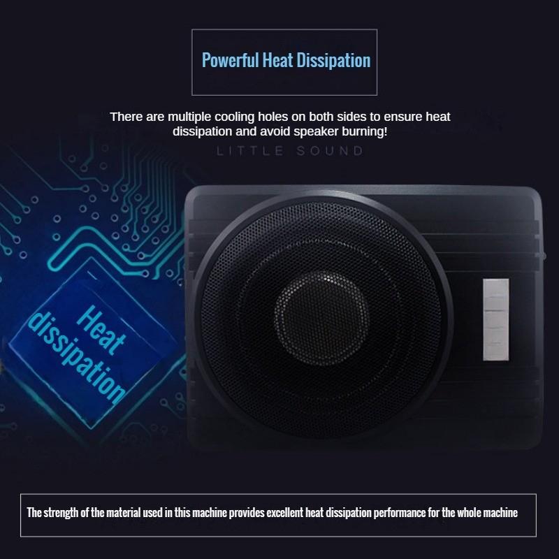 600W 10 Inch 12V Ultra Thin High Power Car Audio Subwoofer Pure Bass Portable Car Speaker 34.5*26*6.8CM