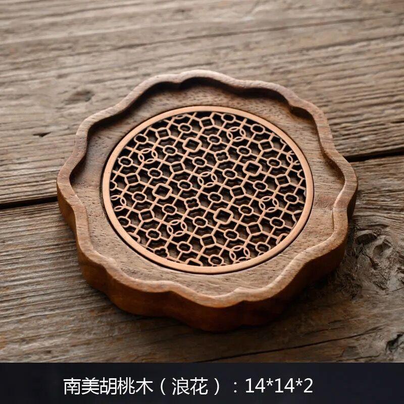 Chinese Retro Style Solid Wood Tea Tray Water Storage Tank Holder Portable Tea Tray Purple Clay Teapot Tea Tray Teaware