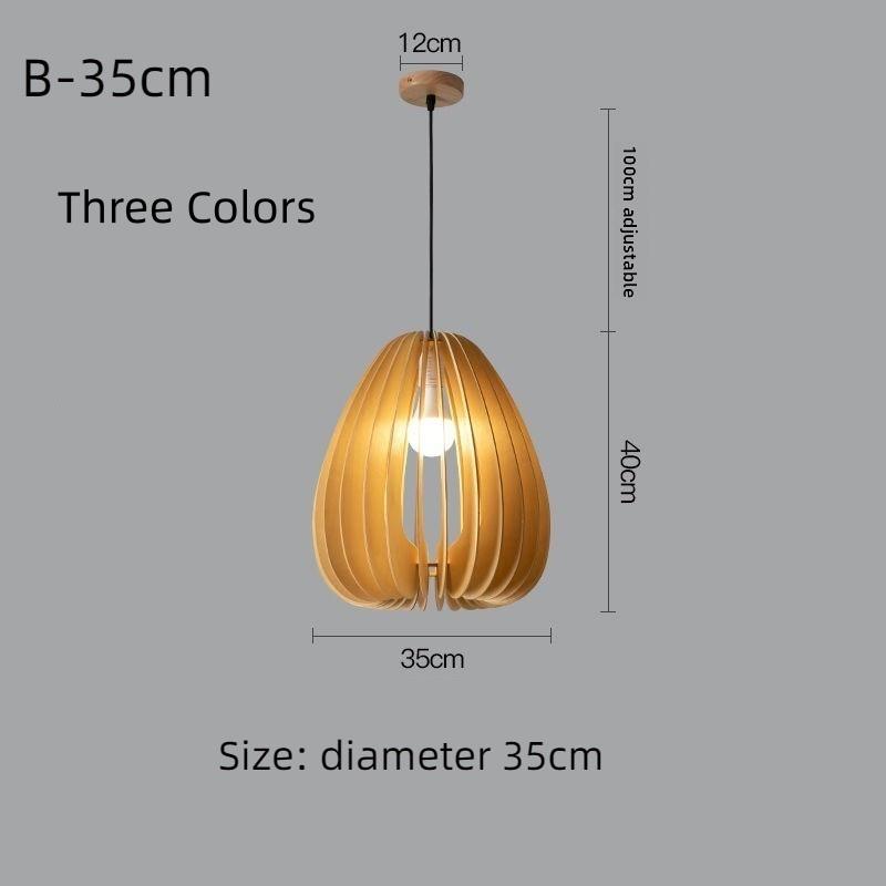 Dining Tea Room Wooden Lantern Chandelier Living Room Bedroom Kitchen Decoration Ceiling Hanging Lamp Chinese Bamboo Lamp