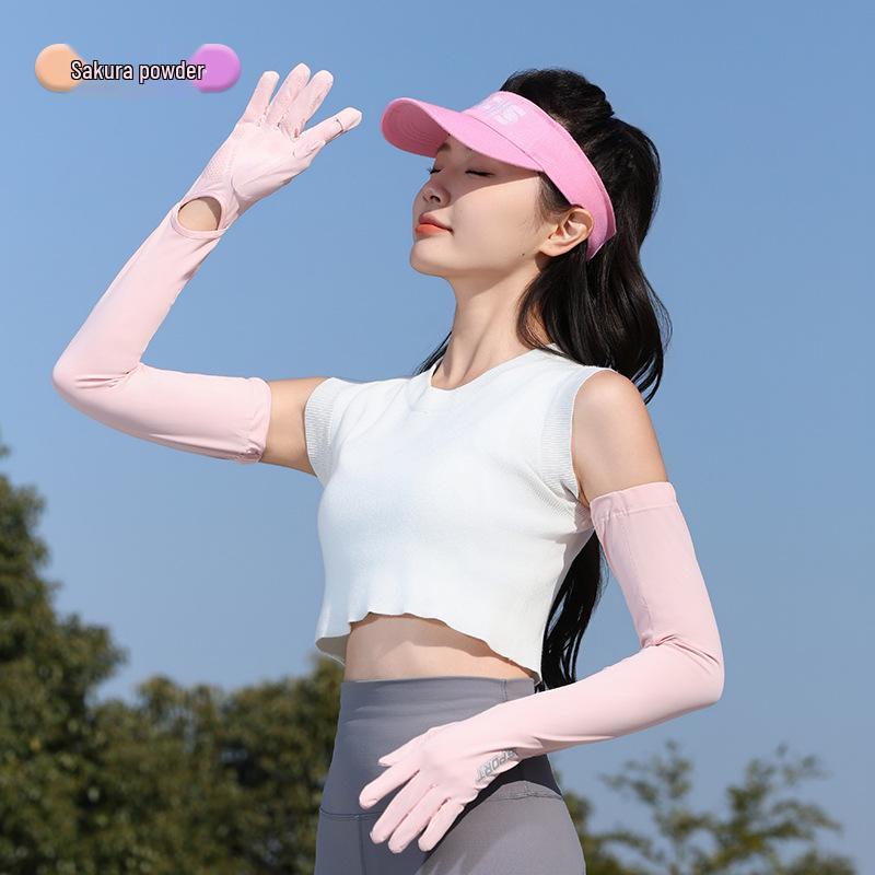 En'aite Women's Anti-UV Ice Silk Arm Sleeves - Summer 2025 Sunshade Protectors