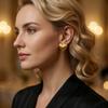 Boucles d'Oreilles en Acier Inoxydable pour Femmes Vintage Luxe Élégant Bijoux en Acier Titane