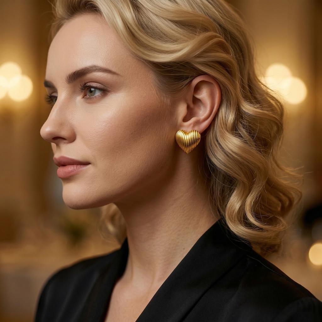Boucles d'Oreilles en Acier Inoxydable pour Femmes Vintage Luxe Élégant Bijoux en Acier Titane