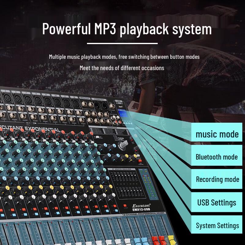 HuiDu EMP-12P Professional 12-Channel Powered Mixer with DSP (CN Version)