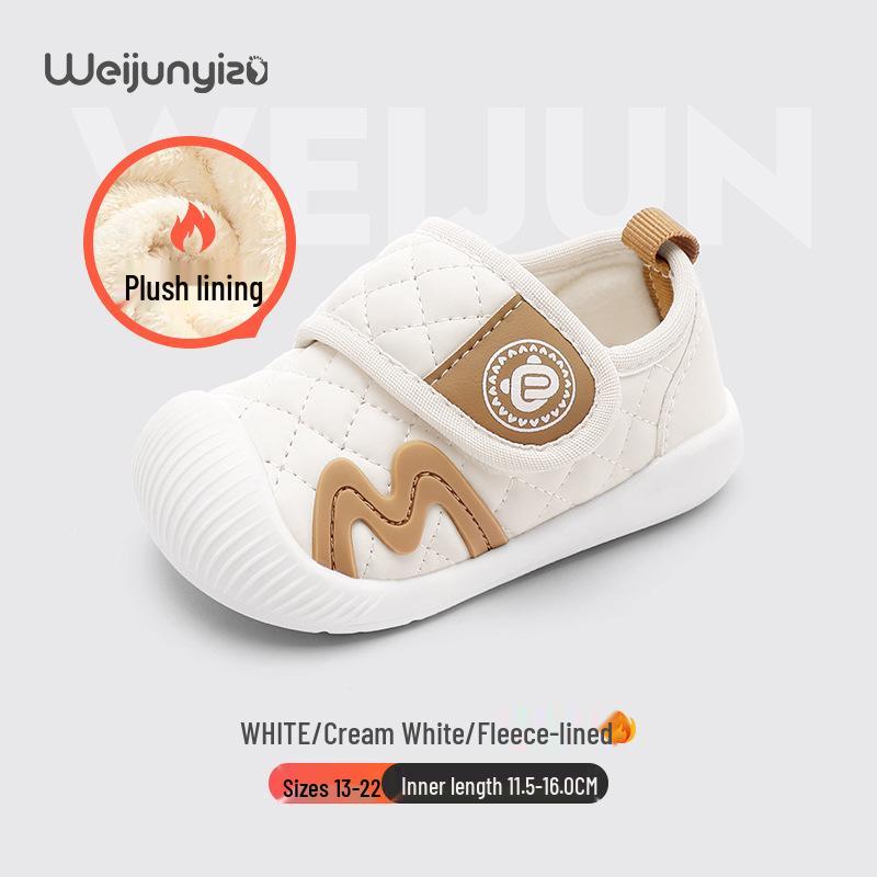

Soft Sole Velvet-Lined Toddler Girls Cotton Shoes for Autumn/Winter, Ages 1-3 Inner Length 16cm